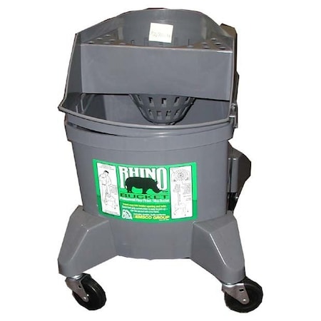 Emsco Group Rhino Mop Bucket with Wringer, 26 Qt, Metal-Free, Inmate-Safe for Corrections Facilities 2680-9